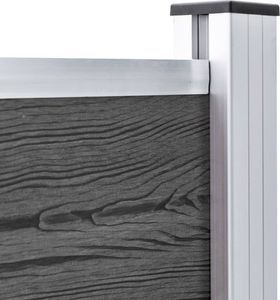 vidaXL Panel ogrodzeniowy, WPC, 175x105 cm, czarny 5