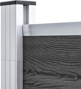 vidaXL Panel ogrodzeniowy z WPC, 95x186 cm, czarny 5