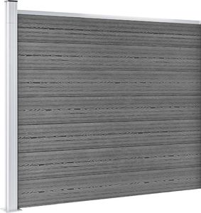 vidaXL Panel ogrodzeniowy z WPC, 175x146 cm, szary 3