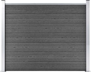 vidaXL Panel ogrodzeniowy z WPC, 180x146 cm, czarny 1