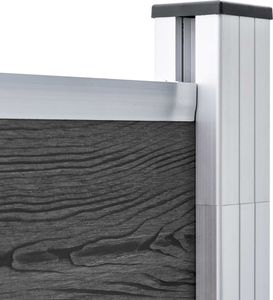 vidaXL Panel ogrodzeniowy z WPC, 180x146 cm, czarny 5