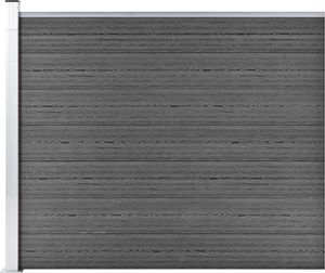 vidaXL Panel ogrodzeniowy z WPC, 175x146 cm, czarny 1