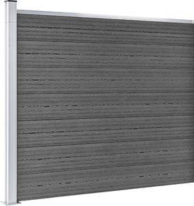vidaXL Panel ogrodzeniowy z WPC, 175x146 cm, czarny 2