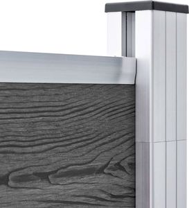 vidaXL Panel ogrodzeniowy z WPC, 175x146 cm, czarny 5