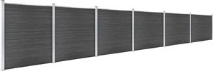 vidaXL Zestaw ogrodzeniowy z WPC, 1045x186 cm, czarny 2