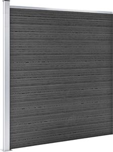 vidaXL Zestaw ogrodzeniowy z WPC, 1045x186 cm, czarny 4