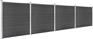 vidaXL Zestaw ogrodzeniowy z WPC, 699x186 cm, czarny 2