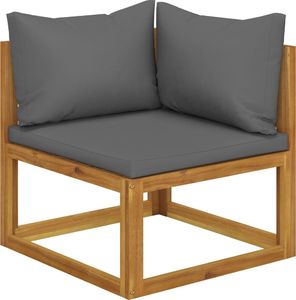 vidaXL 2-osobowa ławka ogrodowa z ciemnoszarymi poduszkami 2