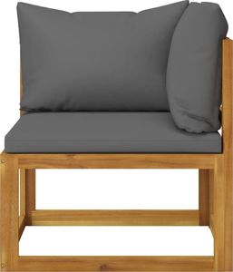 vidaXL 2-osobowa ławka ogrodowa z ciemnoszarymi poduszkami 3