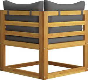 vidaXL 2-osobowa ławka ogrodowa z ciemnoszarymi poduszkami 5