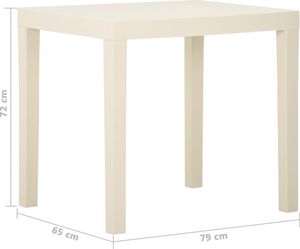 vidaXL Stolik ogrodowy biały plastikowy 5