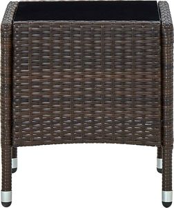 vidaXL Stolik ogrodowy brązowy rattan PE 4