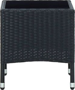 vidaXL Stolik ogrodowy czarny rattan PE 4