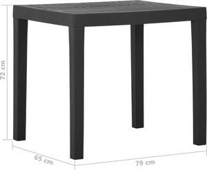 vidaXL Stolik ogrodowy szary plastikowy 5