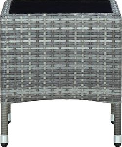 vidaXL Stolik ogrodowy szary rattan PE 3