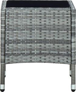 vidaXL Stolik ogrodowy szary rattan PE 4
