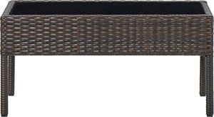 vidaXL Stolik ogrodowy brązowy rattan PE  75x40x37 cm 3