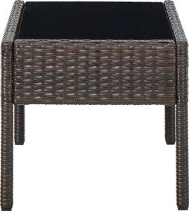 vidaXL Stolik ogrodowy brązowy rattan PE  75x40x37 cm 4