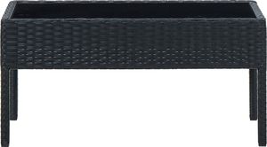 vidaXL Stolik ogrodowy czarny rattan PE 75x40x37 cm 3