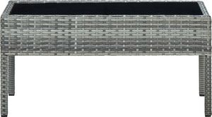 vidaXL Stolik ogrodowy szary rattan PE 75x40x37 cm 3