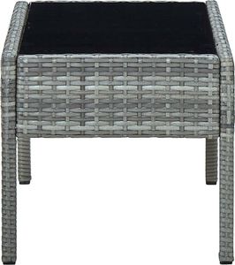 vidaXL Stolik ogrodowy szary rattan PE 75x40x37 cm 4