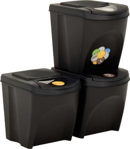 Kosz na śmieci vidaXL do segregacji antracyt (316184) 2