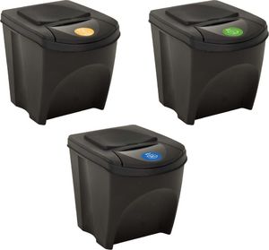 Kosz na śmieci vidaXL do segregacji antracyt (316184) 3