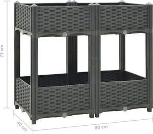 vidaXL Donica do podniesionej rabaty, 80x40x71 cm, polipropylen 6