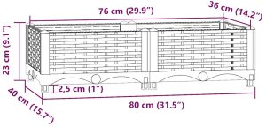 vidaXL Donica do podniesionej rabaty, 80x40x23 cm, polipropylen 6