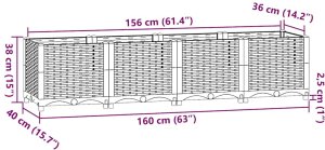 vidaXL Donica do podniesionej rabaty, 160x40x38 cm, polipropylen 6
