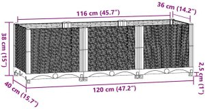 vidaXL Donica do podniesionej rabaty, 120x40x38 cm, polipropylen 6