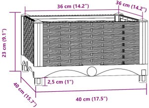 vidaXL Donica do podniesionej rabaty, 40x40x23 cm, polipropylen 6
