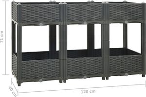 vidaXL Donica do podniesionej rabaty, 120x40x71 cm, polipropylen 6