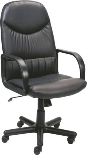 Krzesło biurowe Nowy Styl Fotel Gabinetowy 8000, Imitacja Skóry, Czarny (NS1083) 1