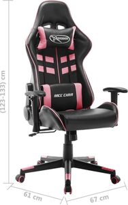 Fotel vidaXL czarno-różowy (20534) 8