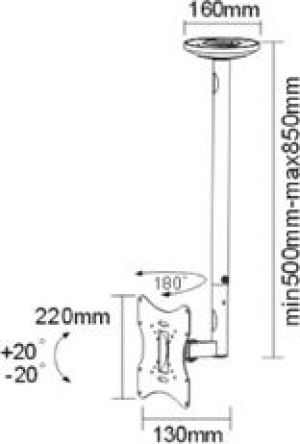 Sunne Uchwyt sufitowy LCD-A504K 10'' - 32'' 2