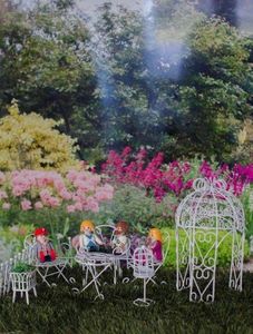 Tajemniczy ogród Ławeczka metalowa mini 7