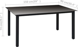 vidaXL 5-częściowy zestaw mebli ogrodowych, czarny 11