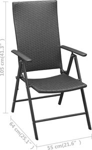 vidaXL 5-częściowy zestaw mebli ogrodowych, czarny 10