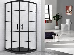 Toule Kabina prysznicowa BLACK LOFT czarna w szprosy 90 2