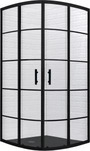 Toule Kabina prysznicowa BLACK LOFT czarna w szprosy 90 4