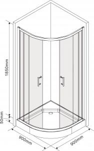 Toule Kabina prysznicowa BLACK LOFT czarna w szprosy 90 6