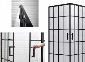 Toule Kabina prysznicowa 80x80 czarna brodzik 2x szprosy 2
