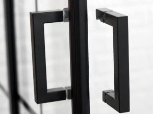 Toule Kabina prysznicowa 80x80 czarna 193 szkło slim 5cm 3