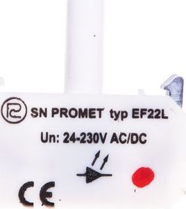 Promet Blok podświetlający czerwony 24-230V AC/DC do przycisków sterowniczych serii NEF22 i NEK22M IP20 W0-L EF22LN C 1
