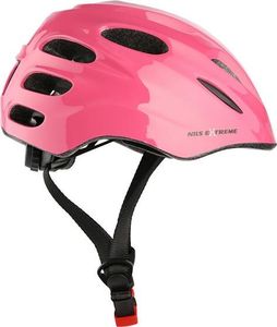 Nils Extreme Kask MTW01+H210 różowy z ochraniaczami r. S 4