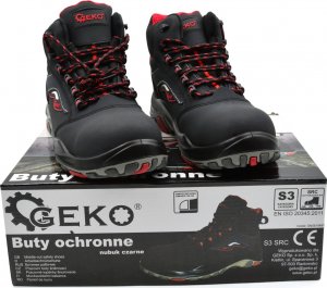 Geko Buty ochronne model nr 9 nubuk czarne S3 SRC rozmiar 39 - 46 1