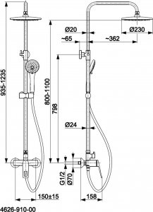 Zestaw prysznicowy KFA Amazonit 3-funkcyjna chrom (4626-910-00) 2