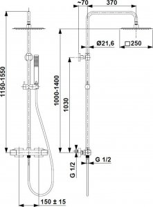 Zestaw prysznicowy KFA Logon 1-funkcyjna czarny (5746-920-81) 8