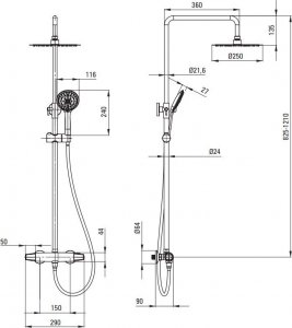 Zestaw prysznicowy Deante Jasmin 3-funkcyjna czarny (NAC_N4GT) 3